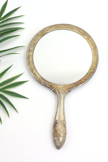 SOLD - Vintage Silver Plated Hand Mirror