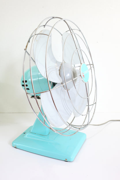SOLD - Vintage Sky Blue Electric Fan