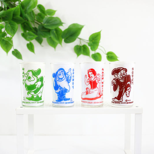 SOLD - Vintage 1930s Snow White & The Seven Dwarfs Drinking Glasses