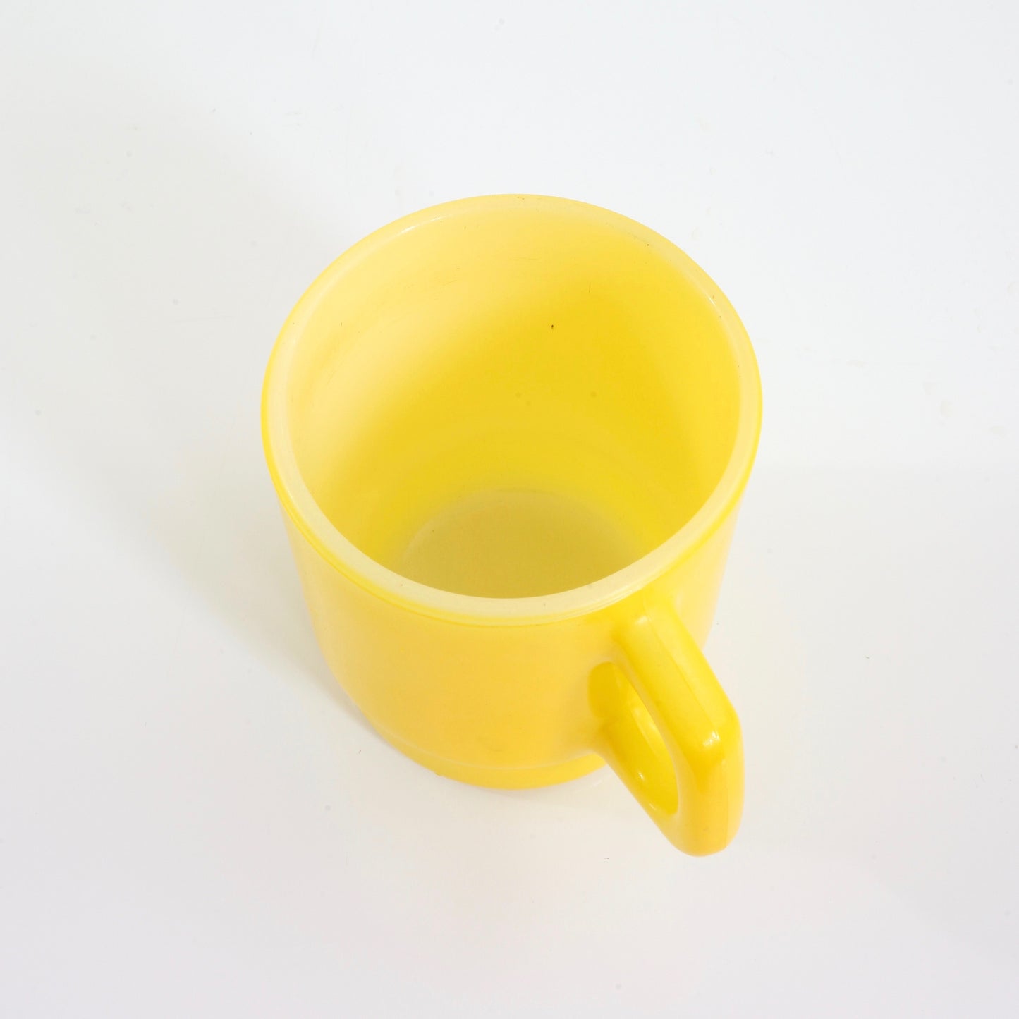 SOLD - Vintage Yellow Stacking Anchor Hocking Milk Glass Mugs