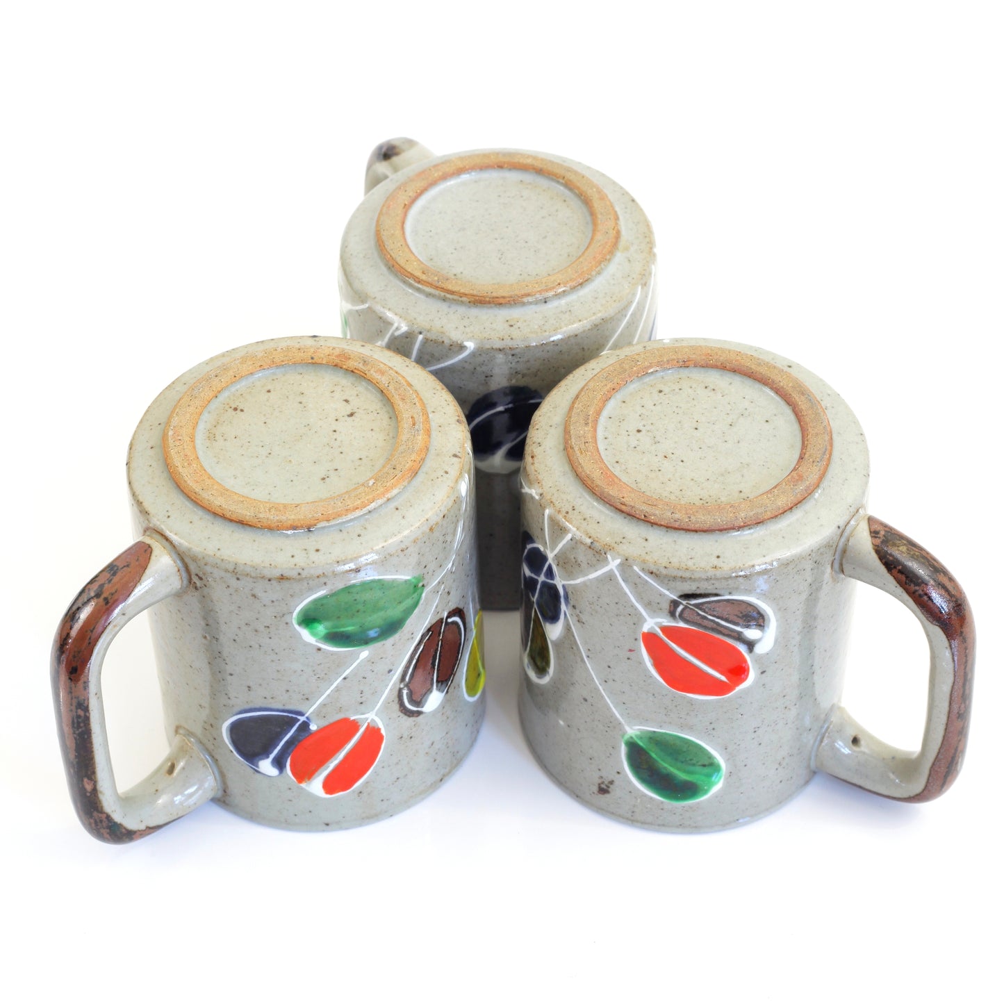 SOLD - Vintage Stoneware Abstract Flower Mug