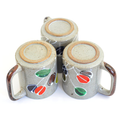 SOLD - Vintage Stoneware Abstract Flower Mug