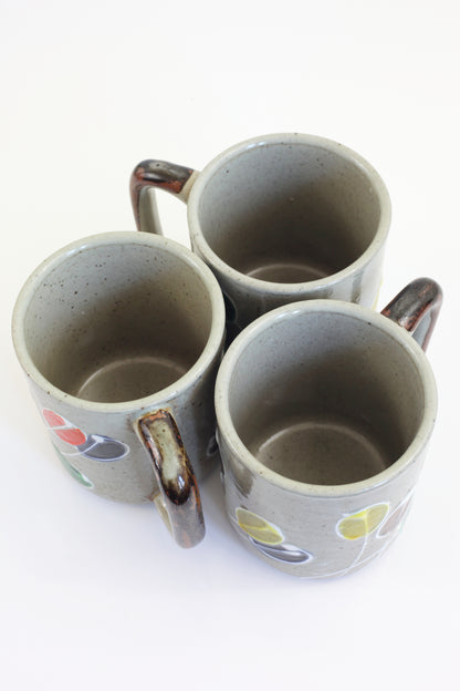 SOLD - Vintage Stoneware Abstract Flower Mug