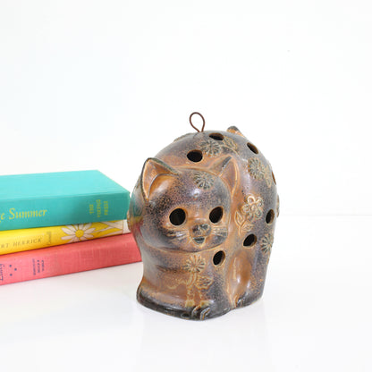 SOLD - Vintage Stoneware Cat Lantern