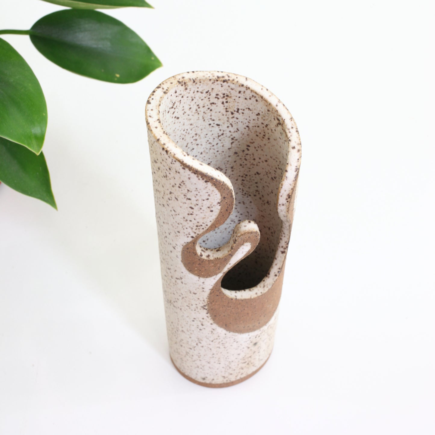 SOLD - Vintage Swirl Cutout Studio Pottery Vase