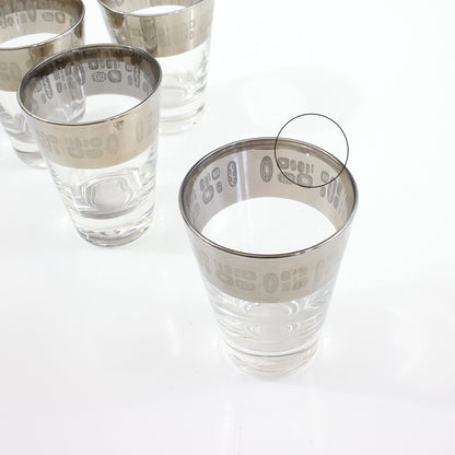 SOLD - Mid Century Modern Temporama Silver Band Cocktail Glasses