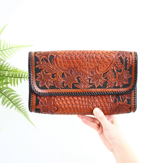 SOLD - Vintage Tooled Leather Purse