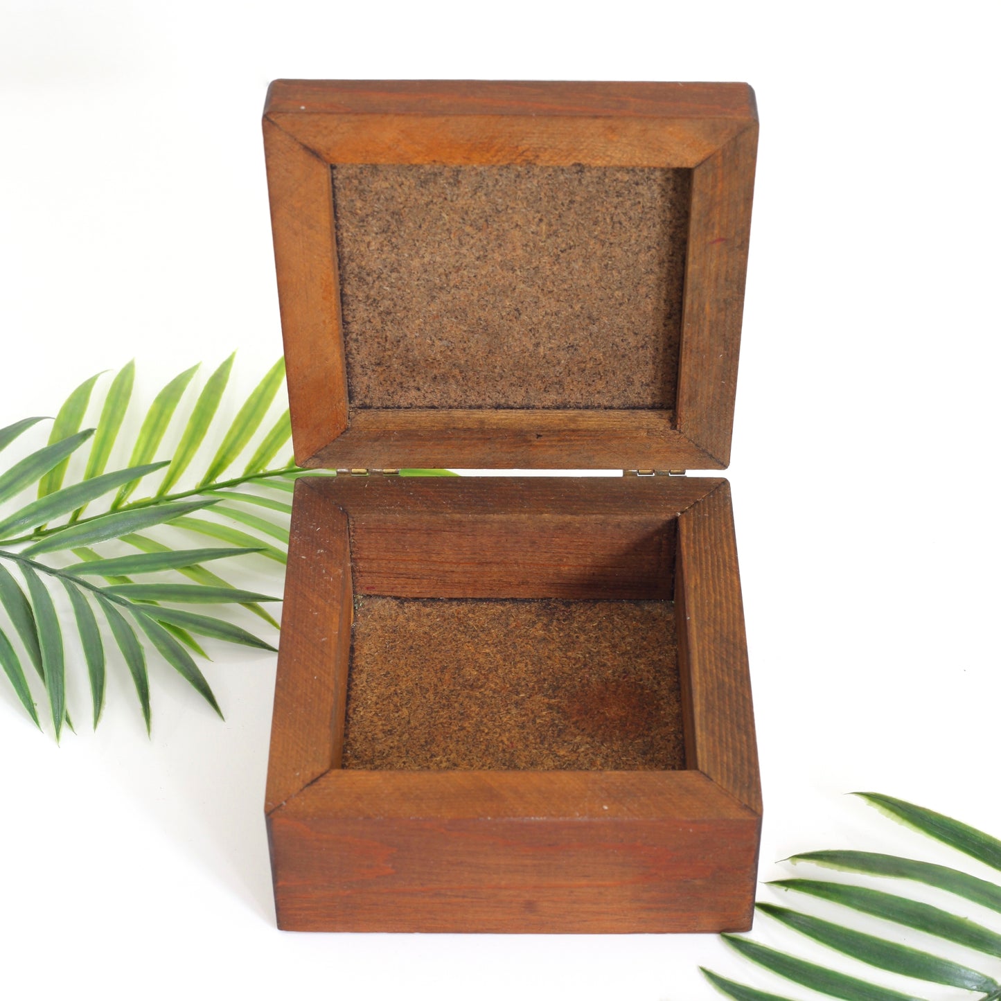 SOLD - Vintage Wood & Ceramic Tile Trinket Box
