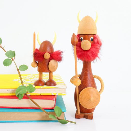SOLD - Vintage Danish Modern Teak Wood Viking Figurine
