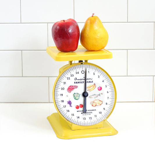 SOLD - Vintage Yellow American Family Kitchen Scale