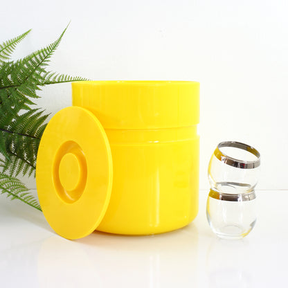 SOLD - Mid Century Modern Yellow Ice Bucket by Sergio Asti for Heller