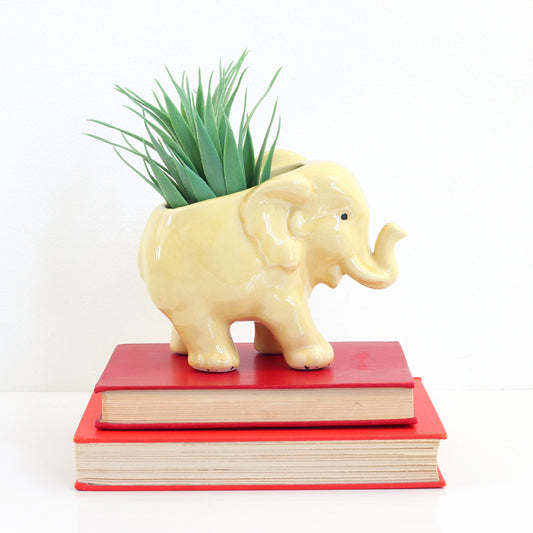 SOLD - Vintage McCoy Yellow Elephant Planter