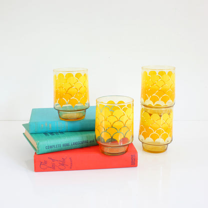 SOLD - Vintage Yellow Orange Ombre Fish Scale Glasses